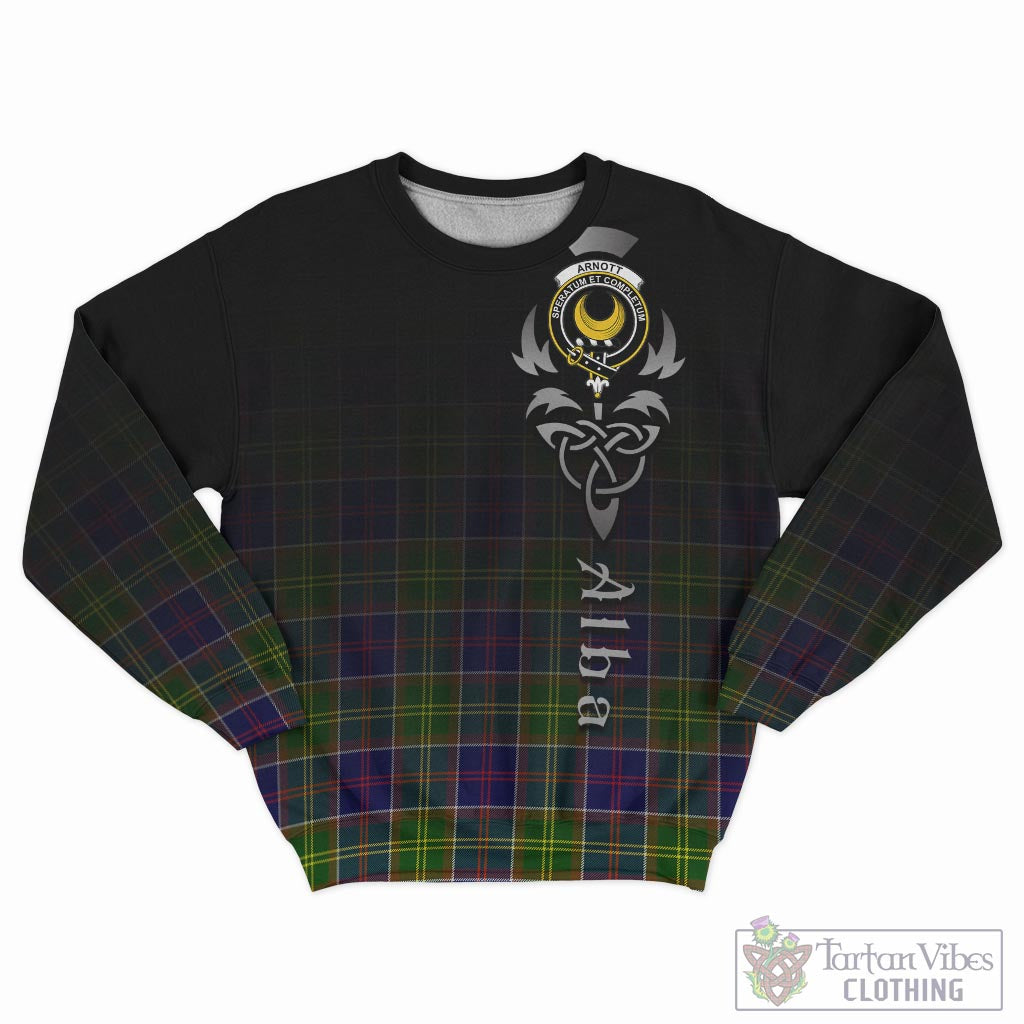 Tartan Vibes Clothing Arnott Tartan Sweatshirt Featuring Alba Gu Brath Family Crest Celtic Inspired