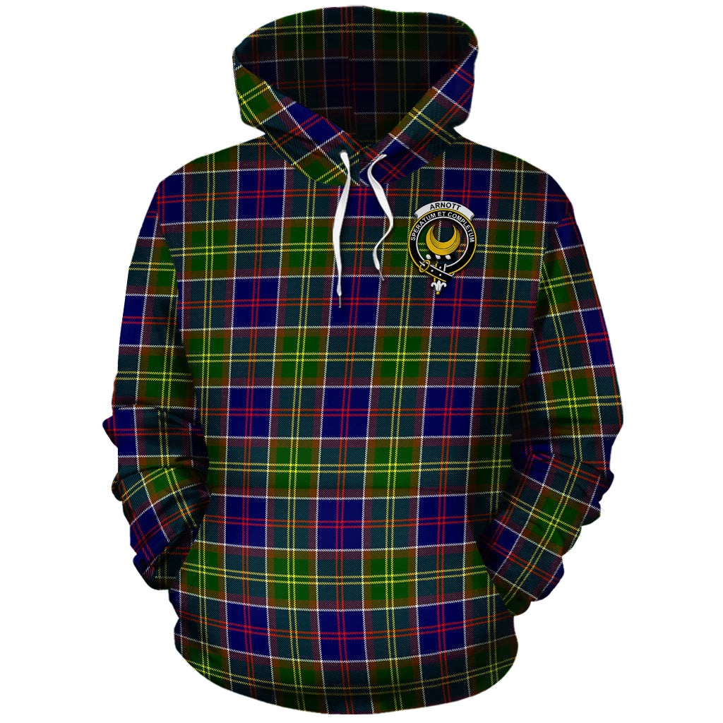 Arnott Tartan Hoodie with Family Crest - Tartanvibesclothing