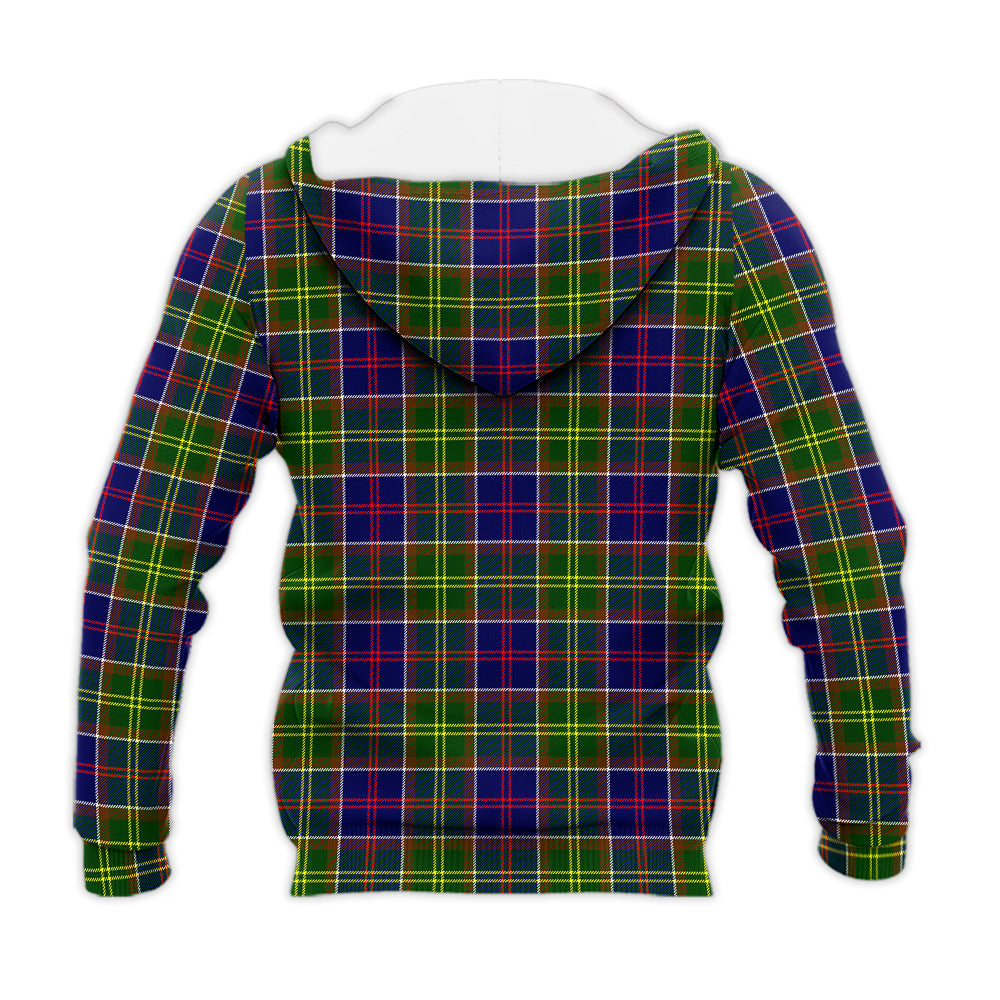 Arnott Tartan Knitted Hoodie with Family Crest - Tartanvibesclothing