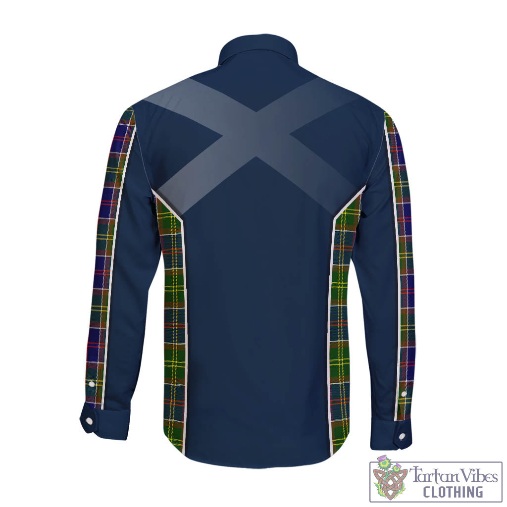 Tartan Vibes Clothing Arnott Tartan Long Sleeve Button Up Shirt with Family Crest and Scottish Thistle Vibes Sport Style