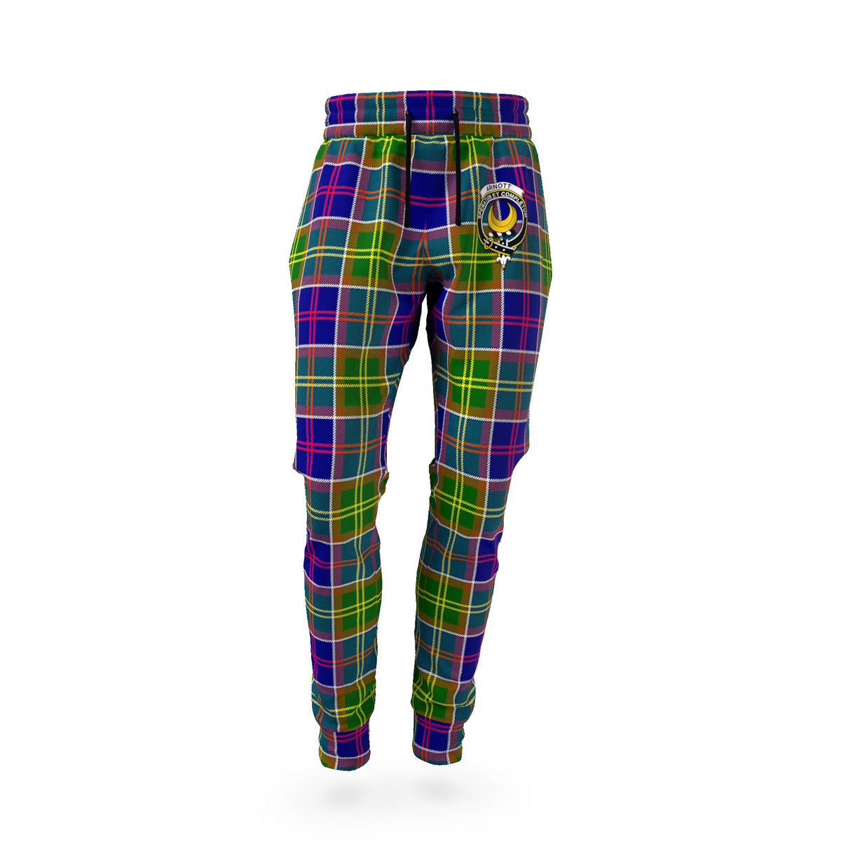Arnott Tartan Joggers Pants with Family Crest - Tartan Vibes Clothing