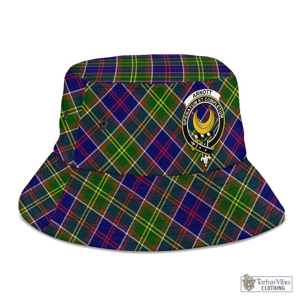 Tartan Vibes Clothing Arnott Tartan Bucket Hat with Family Crest