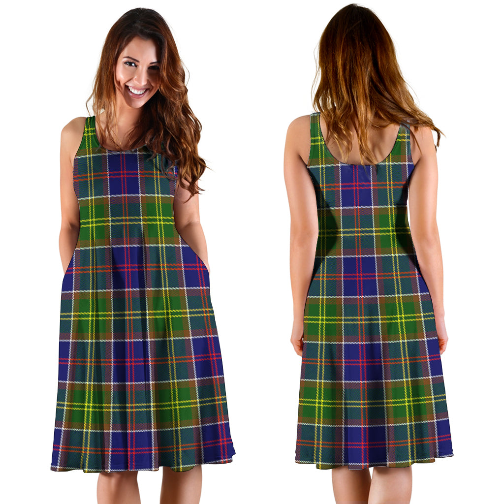 Arnott Tartan Sleeveless Midi Womens Dress - Tartanvibesclothing