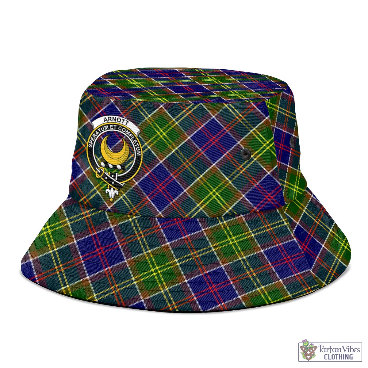 Tartan Vibes Clothing Arnott Tartan Bucket Hat with Family Crest