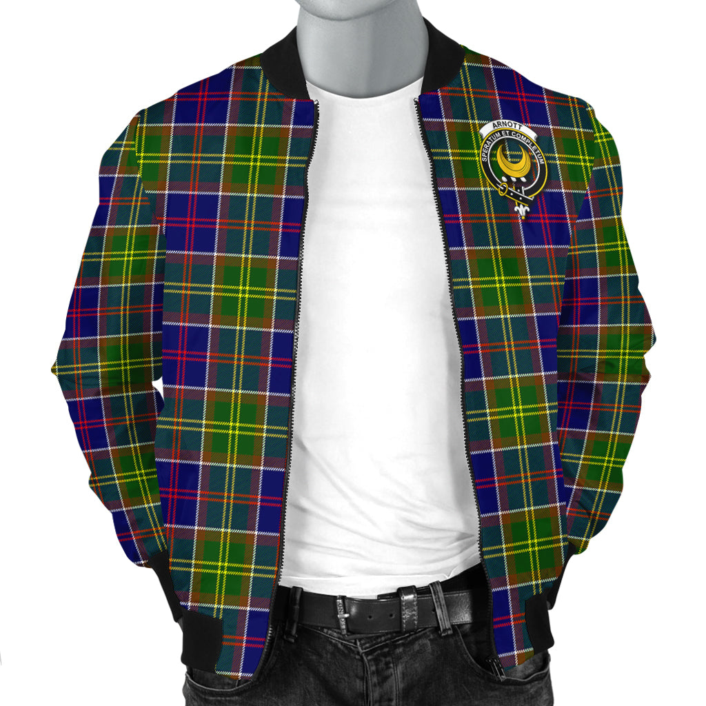 Arnott Tartan Bomber Jacket with Family Crest - Tartanvibesclothing