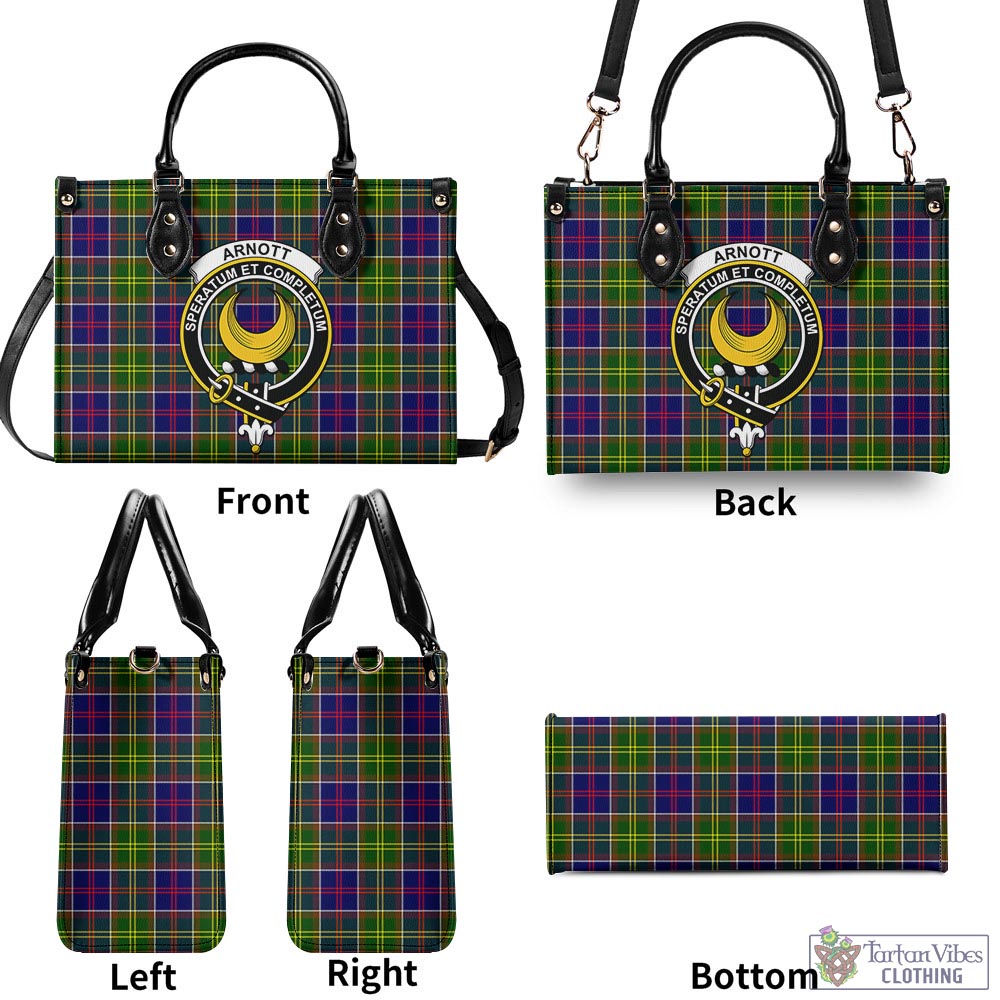 Arnott Tartan Luxury Leather Handbags with Family Crest - Tartan Vibes Clothing
