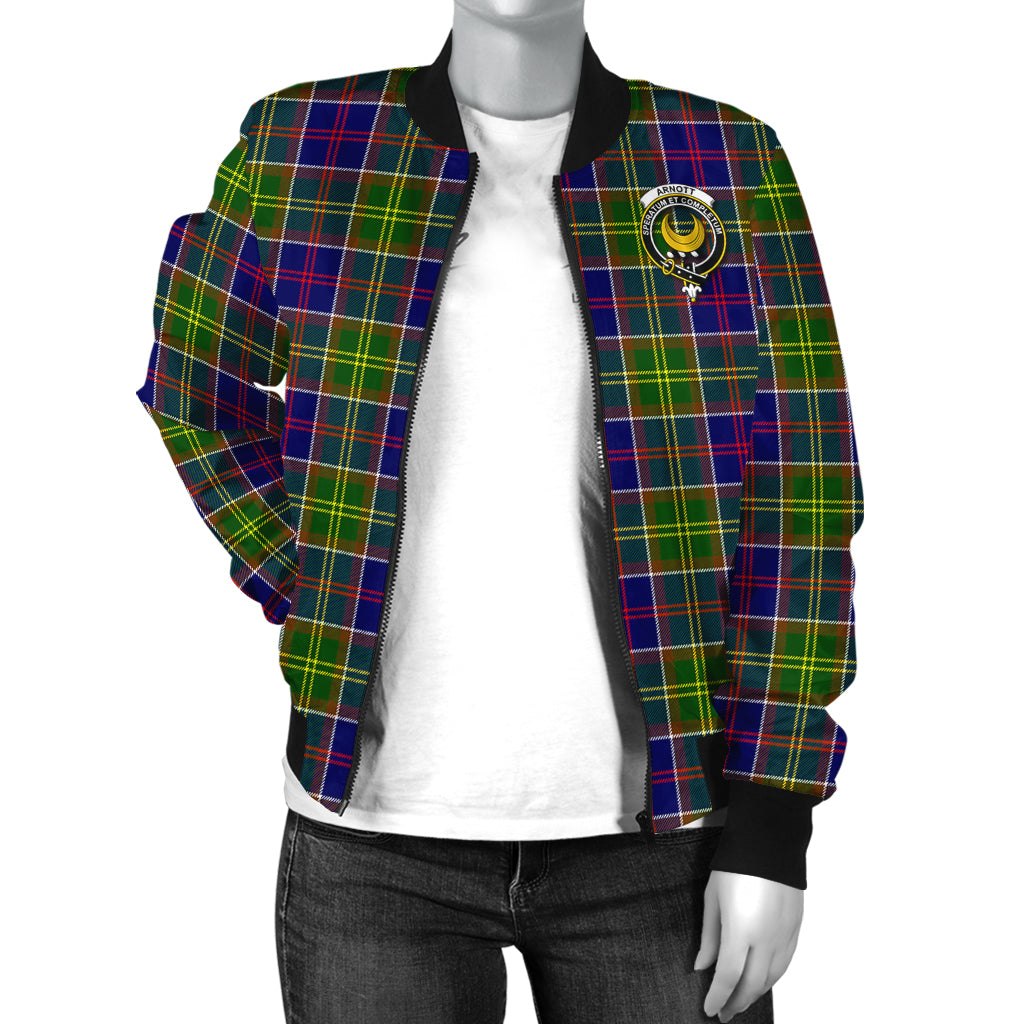 Arnott Tartan Bomber Jacket with Family Crest - Tartanvibesclothing