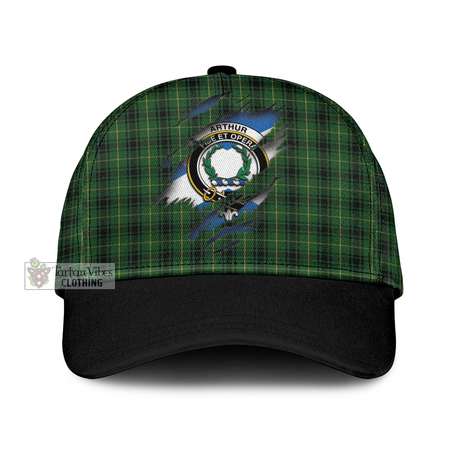 Tartan Vibes Clothing Arthur Tartan Classic Cap with Family Crest In Me Style