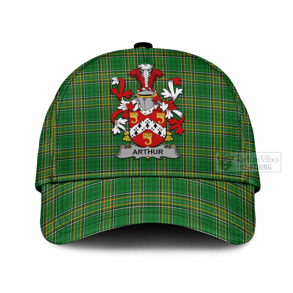 Tartan Vibes Clothing Arthur Irish Clan Tartan Classic Cap with Coat of Arms