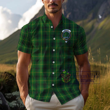 Arthur Tartan Cotton Hawaiian Shirt with Family Crest