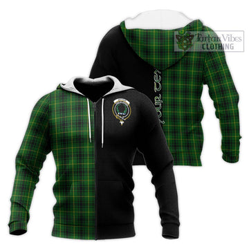 Arthur Tartan Knitted Hoodie with Family Crest and Half Of Me Style