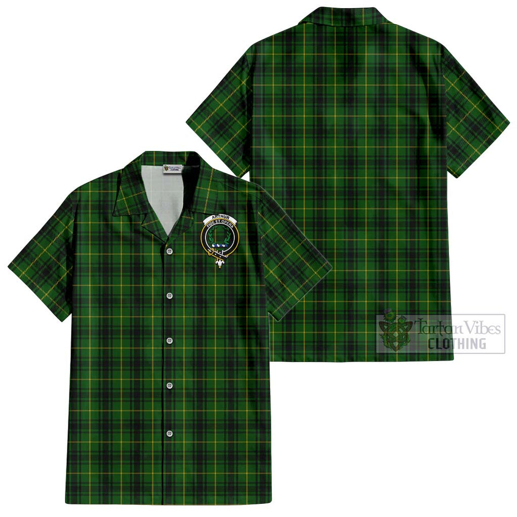 Arthur Tartan Cotton Hawaiian Shirt with Family Crest Kid - Tartan Vibes Clothing