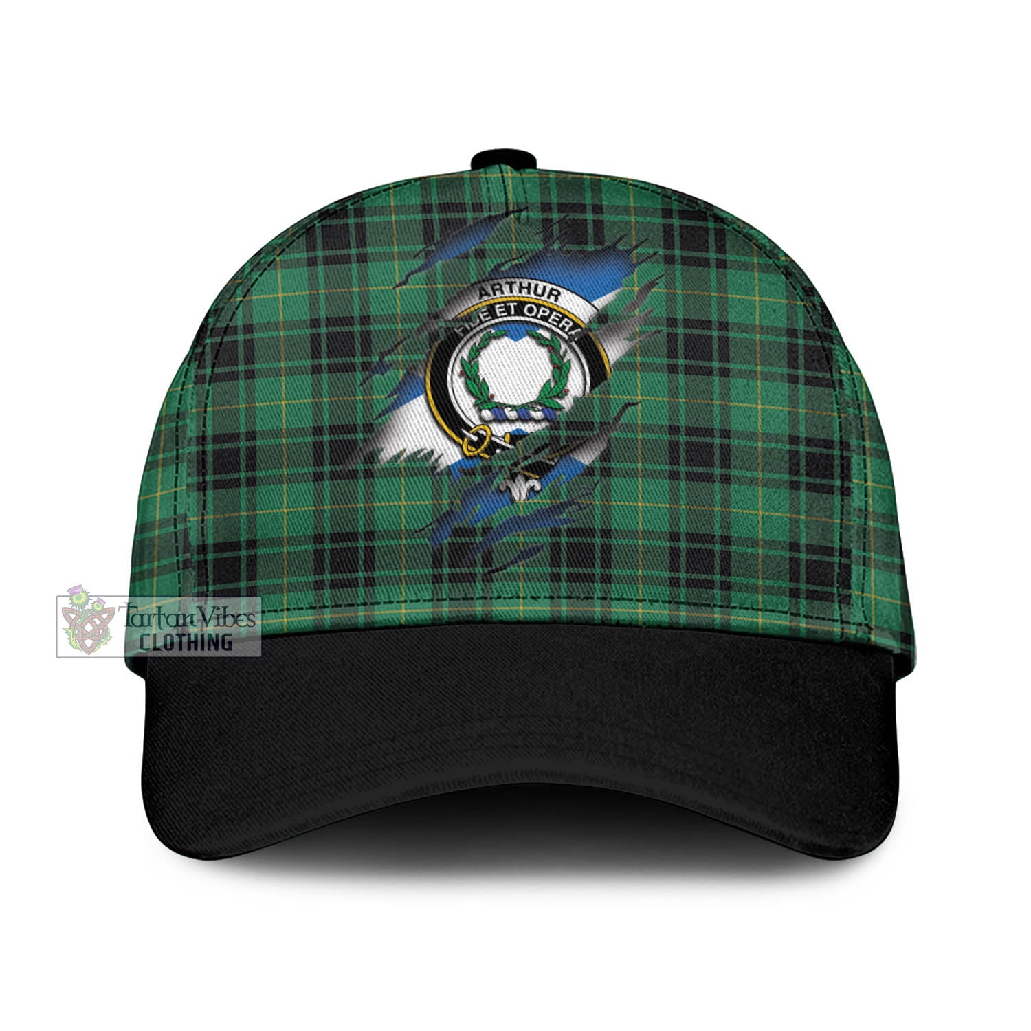 Tartan Vibes Clothing Arthur Ancient Tartan Classic Cap with Family Crest In Me Style