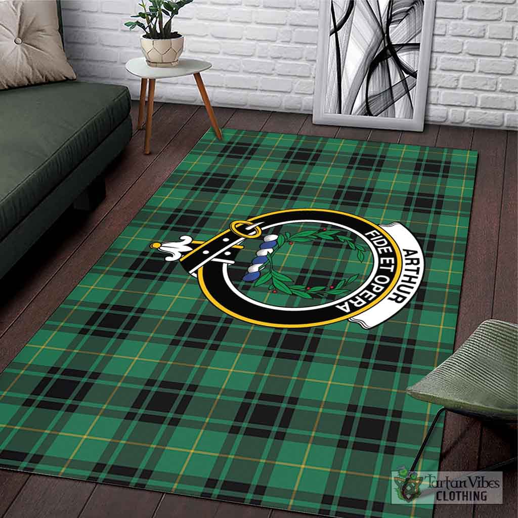 Tartan Vibes Clothing Arthur Ancient Tartan Area Rug with Family Crest