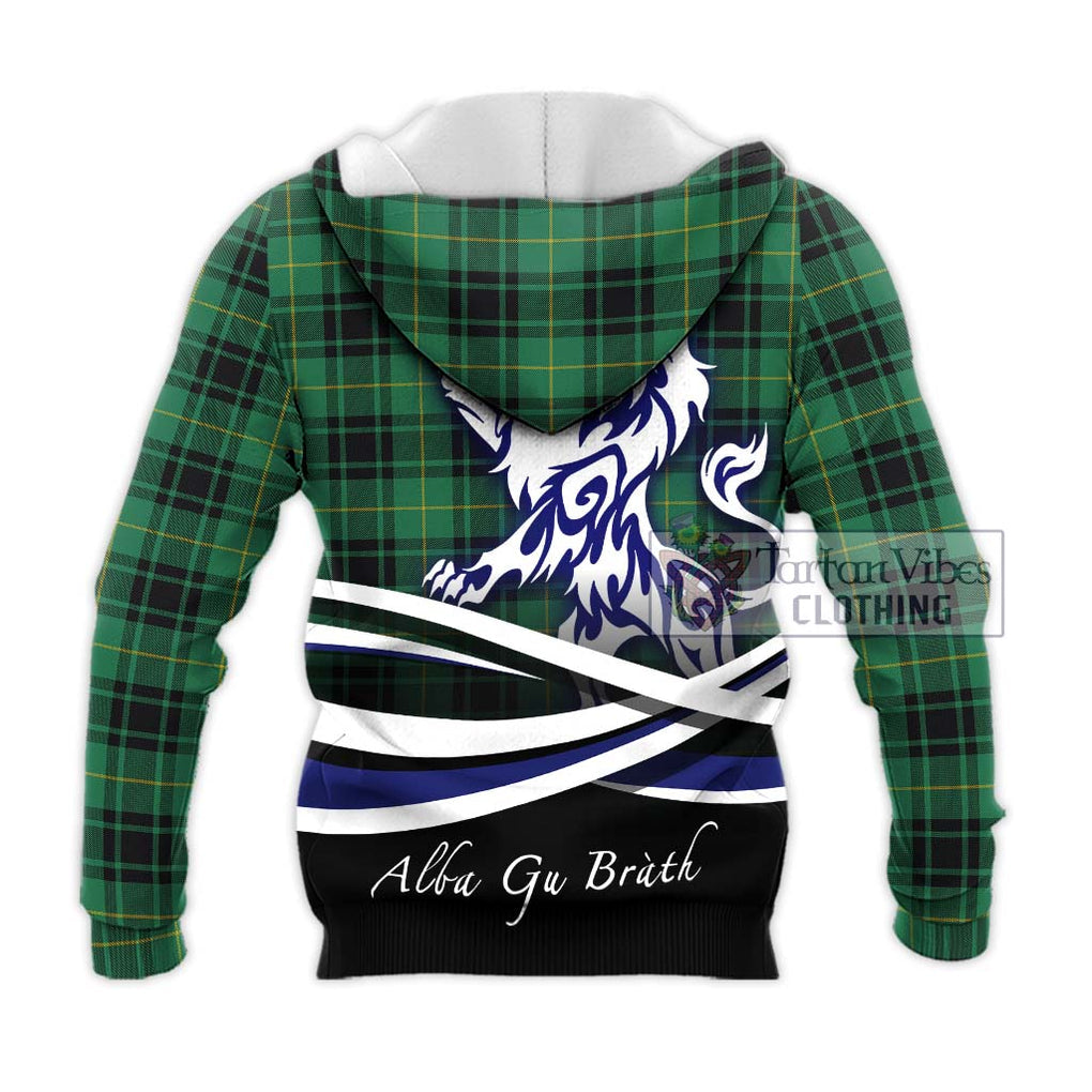 Arthur Ancient Tartan Knitted Hoodie with Alba Gu Brath Regal Lion Emblem - Tartanvibesclothing Shop