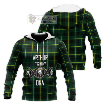 Arthur Modern Tartan Knitted Hoodie with Family Crest DNA In Me Style