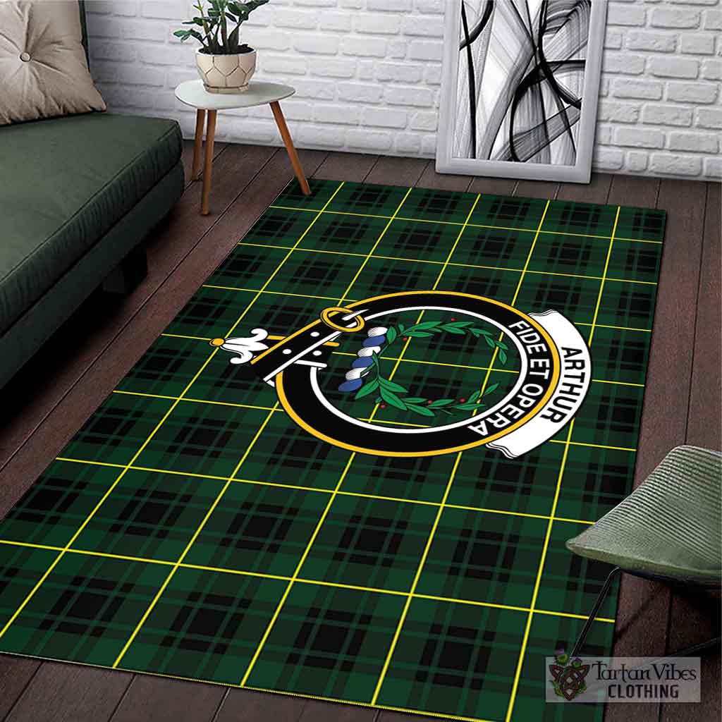 Tartan Vibes Clothing Arthur Modern Tartan Area Rug with Family Crest