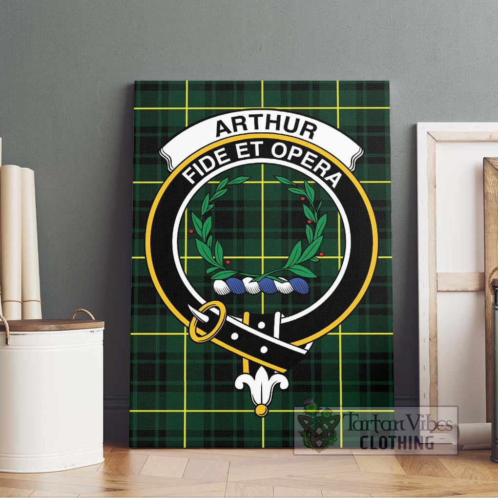 Arthur Modern Tartan Canvas Print Wall Art with Family Crest Without Frame - Tartan Vibes Clothing