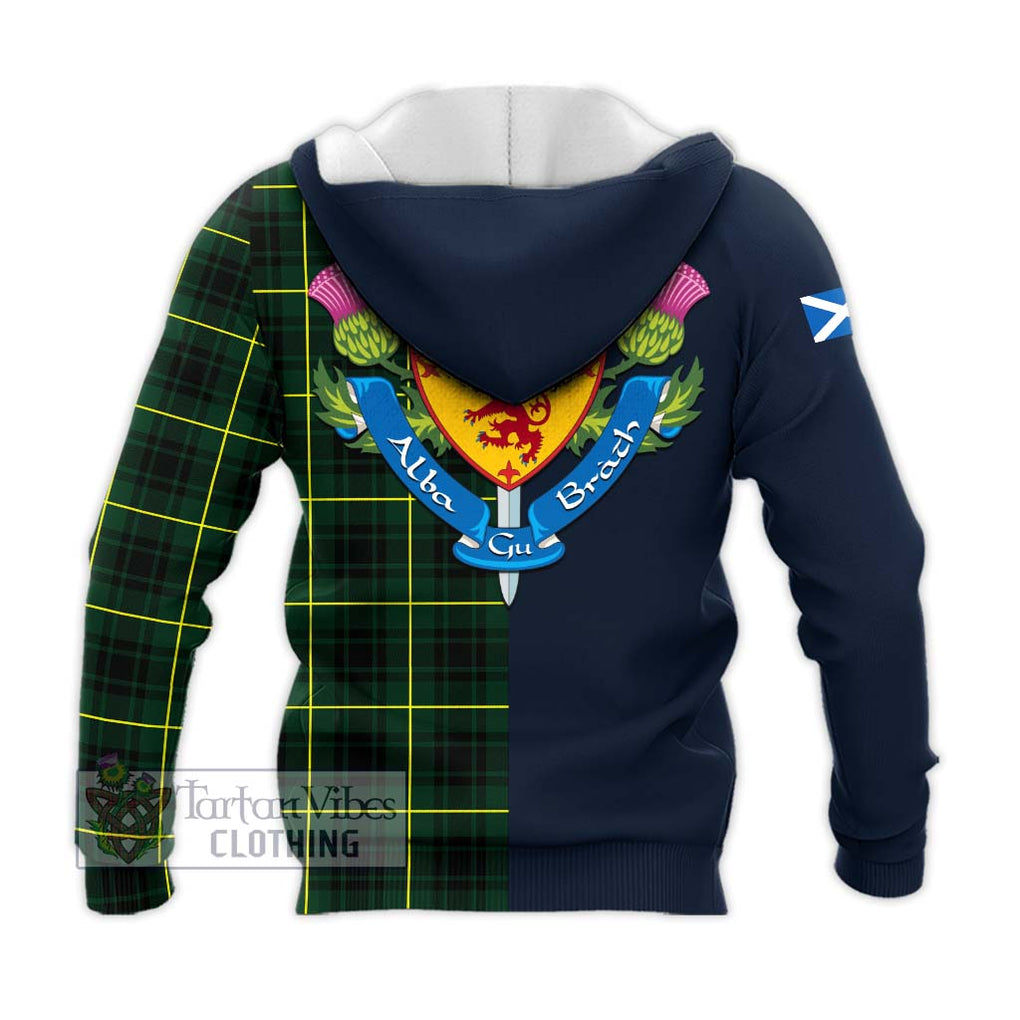 Tartan Vibes Clothing Arthur Modern Tartan Knitted Hoodie with Scottish Lion Royal Arm Half Style