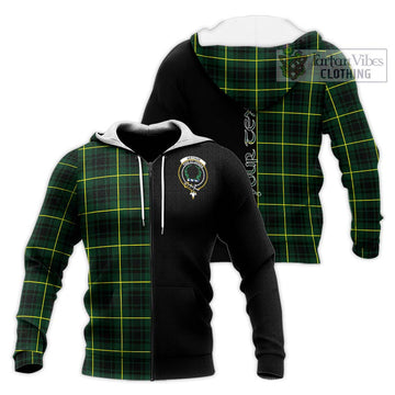 Arthur Modern Tartan Knitted Hoodie with Family Crest and Half Of Me Style