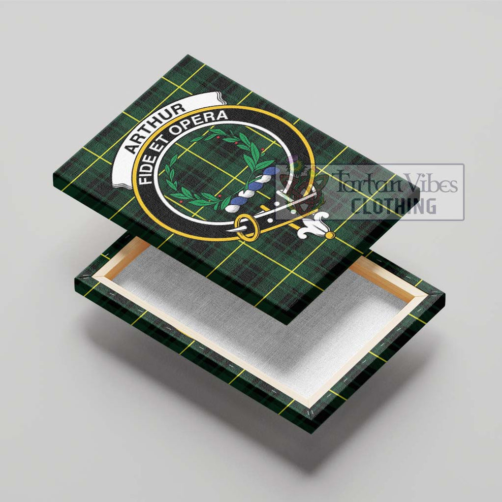 Arthur Modern Tartan Canvas Print Wall Art with Family Crest - Tartan Vibes Clothing