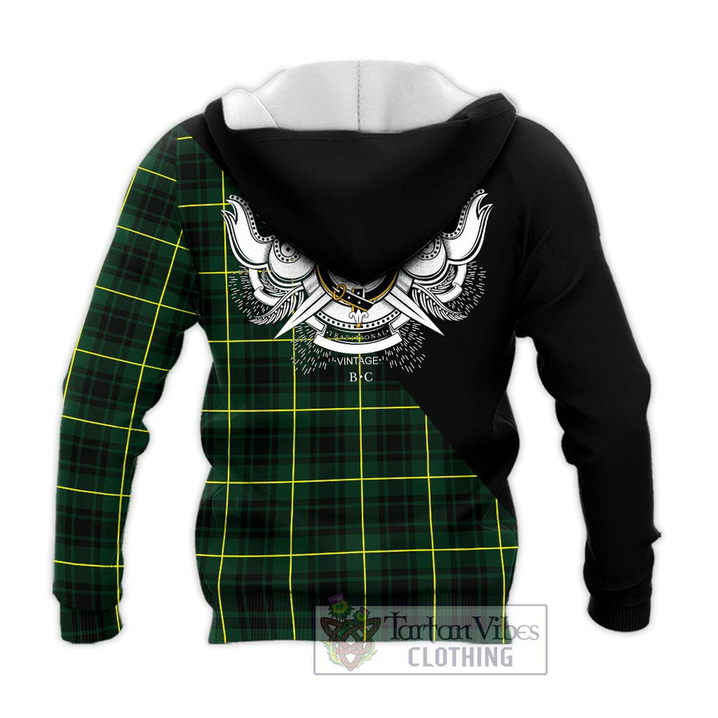 Arthur Modern Tartan Knitted Hoodie with Family Crest and Military Logo Style - Tartanvibesclothing Shop