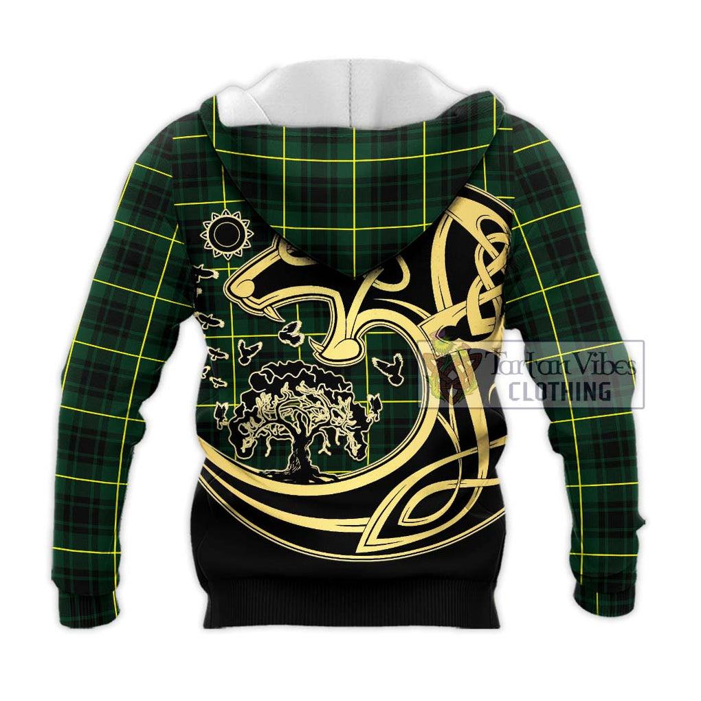 Arthur Modern Tartan Knitted Hoodie with Family Crest Celtic Wolf Style - Tartan Vibes Clothing