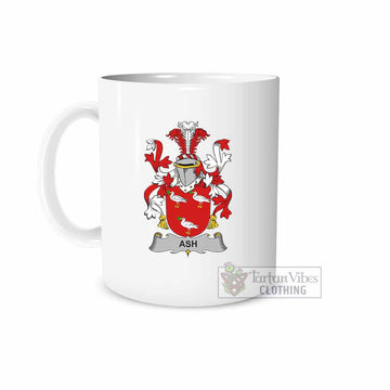 Ash Irish Clan Coat of Arms Ceramic Mug White - 2D-tartanvibesclothing
