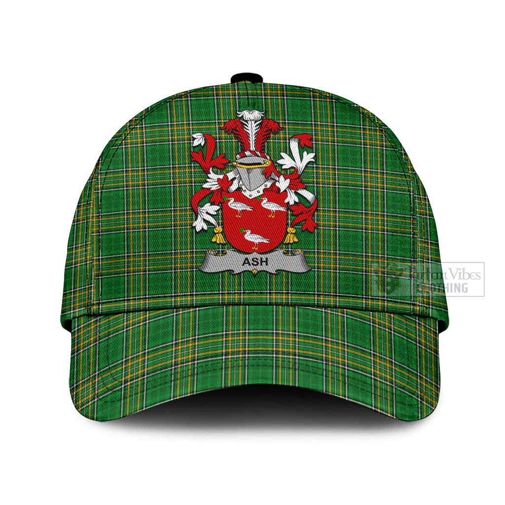 Tartan Vibes Clothing Ash Irish Clan Tartan Classic Cap with Coat of Arms