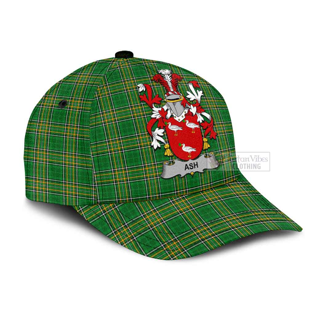 Tartan Vibes Clothing Ash Irish Clan Tartan Classic Cap with Coat of Arms