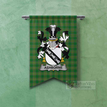 Ashborne Irish Clan Tartan Gonfalon, Tartan Banner with Coat of Arms Fishtail - Tartan Vibes Clothing