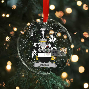 Ashby Irish Clan Christmas Glass Ornament with Coat of Arms