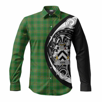 Ashe Irish Clan Long Sleeve Button Shirt Celtic Circle Style Men's Shirt S - Tartan Vibes Clothing