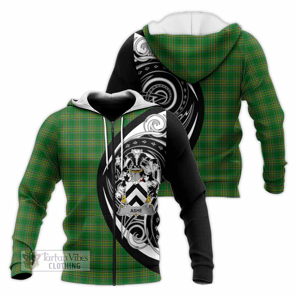 Ashe Irish Clan Knitted Hoodie Celtic Circle Style Unisex Knitted Zip Hoodie - Tartan Vibes Clothing