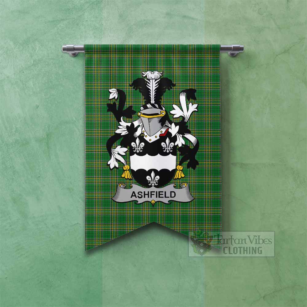 Ashfield Irish Clan Tartan Gonfalon, Tartan Banner with Coat of Arms Fishtail - Tartan Vibes Clothing