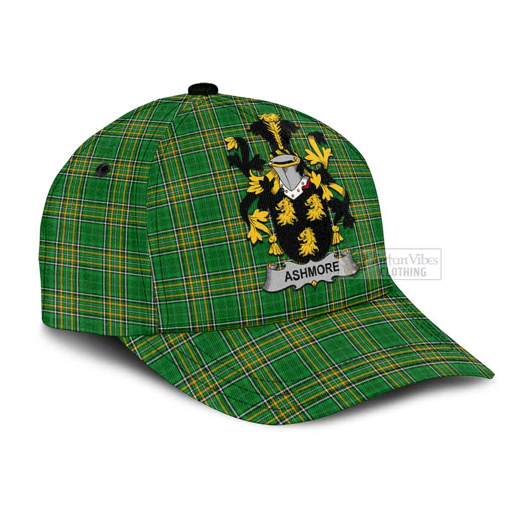 Tartan Vibes Clothing Ashmore Irish Clan Tartan Classic Cap with Coat of Arms