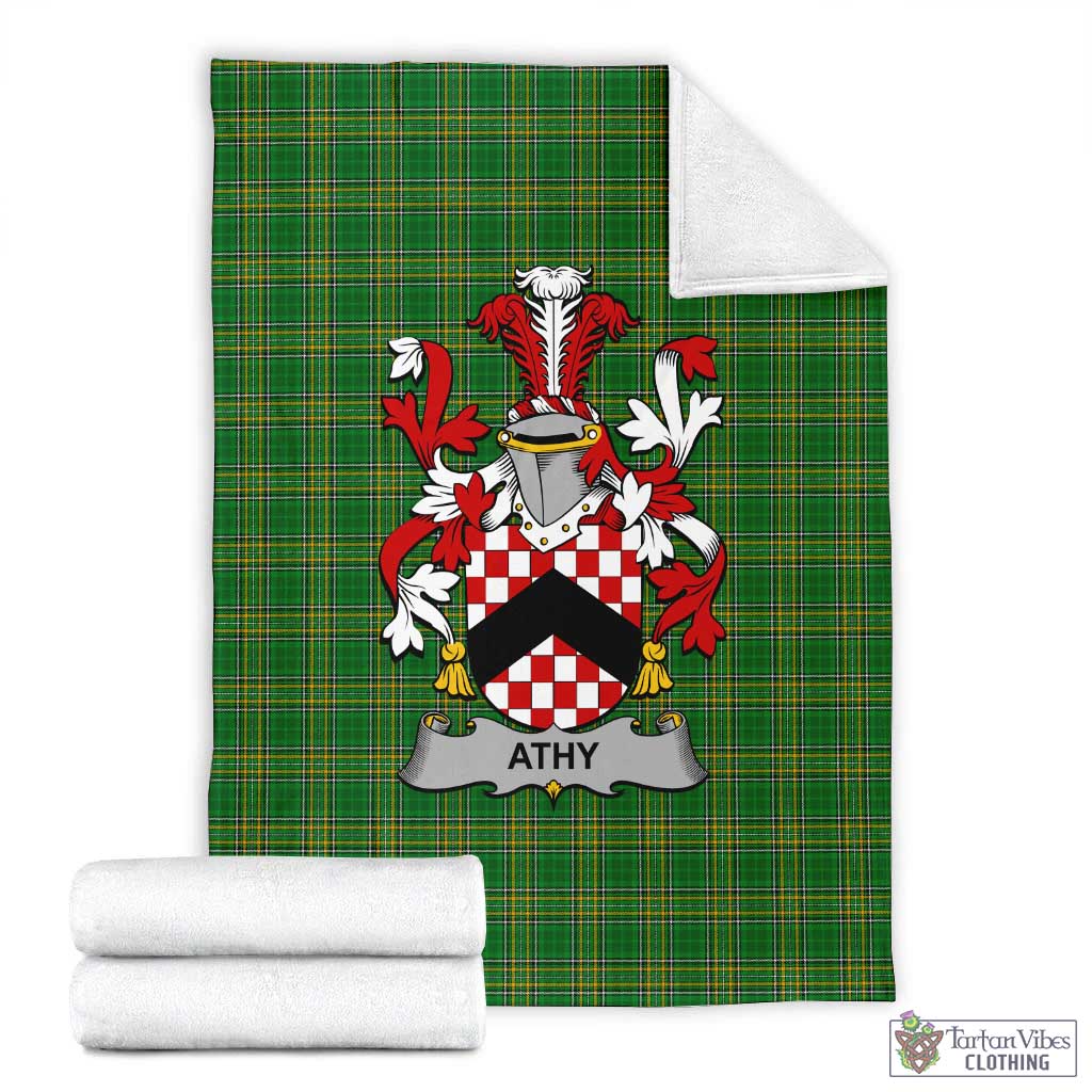 Athy Irish Clan Tartan Blanket with Coat of Arms X-Large 59 x 79 inches 150 x 200 cm - Tartan Vibes Clothing