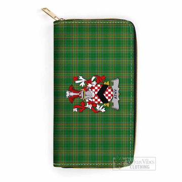 Athy Irish Clan Tartan Women's Leather Wallet with Coat of Arms One Size 19.7*10.5*3.5 cm - Tartan Vibes Clothing