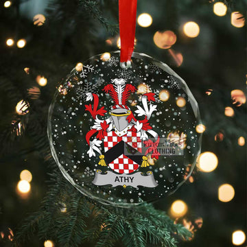 Athy Irish Clan Christmas Glass Ornament with Coat of Arms