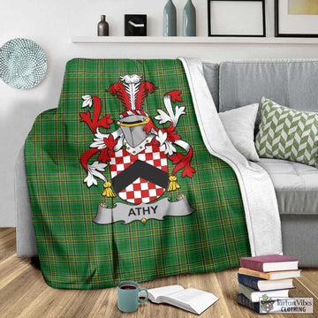 Athy Irish Clan Tartan Blanket with Coat of Arms - Tartan Vibes Clothing