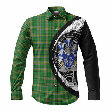 Atkins Irish Clan Long Sleeve Button Shirt Celtic Circle Style Men's Shirt S - Tartan Vibes Clothing