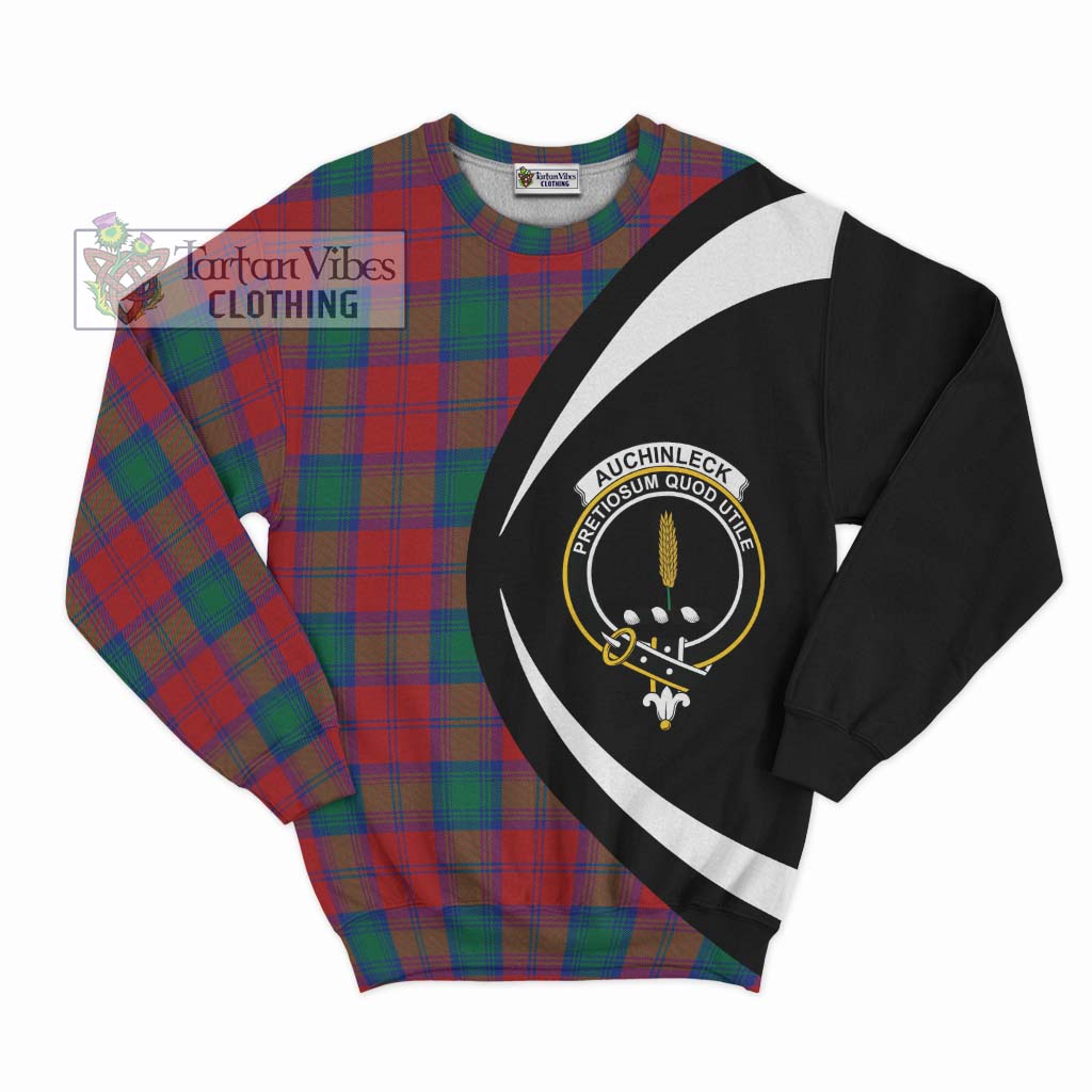 Tartan Vibes Clothing Auchinleck Tartan Sweatshirt with Family Crest Circle Style