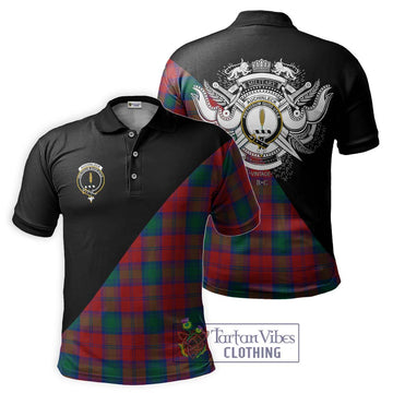 Auchinleck (Affleck) Tartan Polo Shirt with Family Crest and Military Logo Style