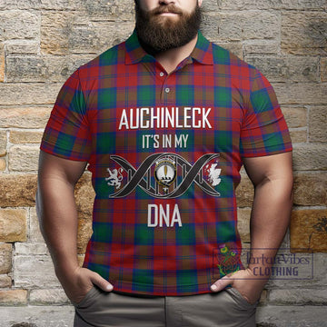 Auchinleck (Affleck) Tartan Polo Shirt with Family Crest DNA In Me Style