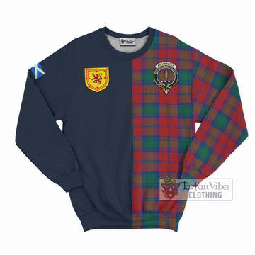 Auchinleck (Affleck) Tartan Sweatshirt with Scottish Lion Royal Arm Half Style