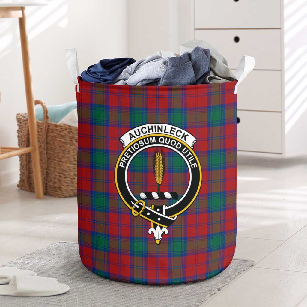 Tartan Vibes Clothing Auchinleck Tartan Laundry Basket with Family Crest