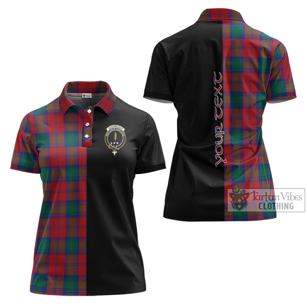 Tartan Vibes Clothing Auchinleck Tartan Women's Polo Shirt with Family Crest and Half Of Me Style