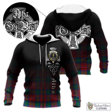 Auchinleck (Affleck) Tartan Knitted Hoodie Featuring Alba Gu Brath Family Crest Celtic Inspired