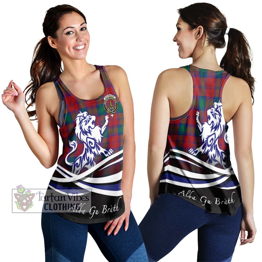 Tartan Vibes Clothing Auchinleck Tartan Women's Racerback Tanks with Alba Gu Brath Regal Lion Emblem