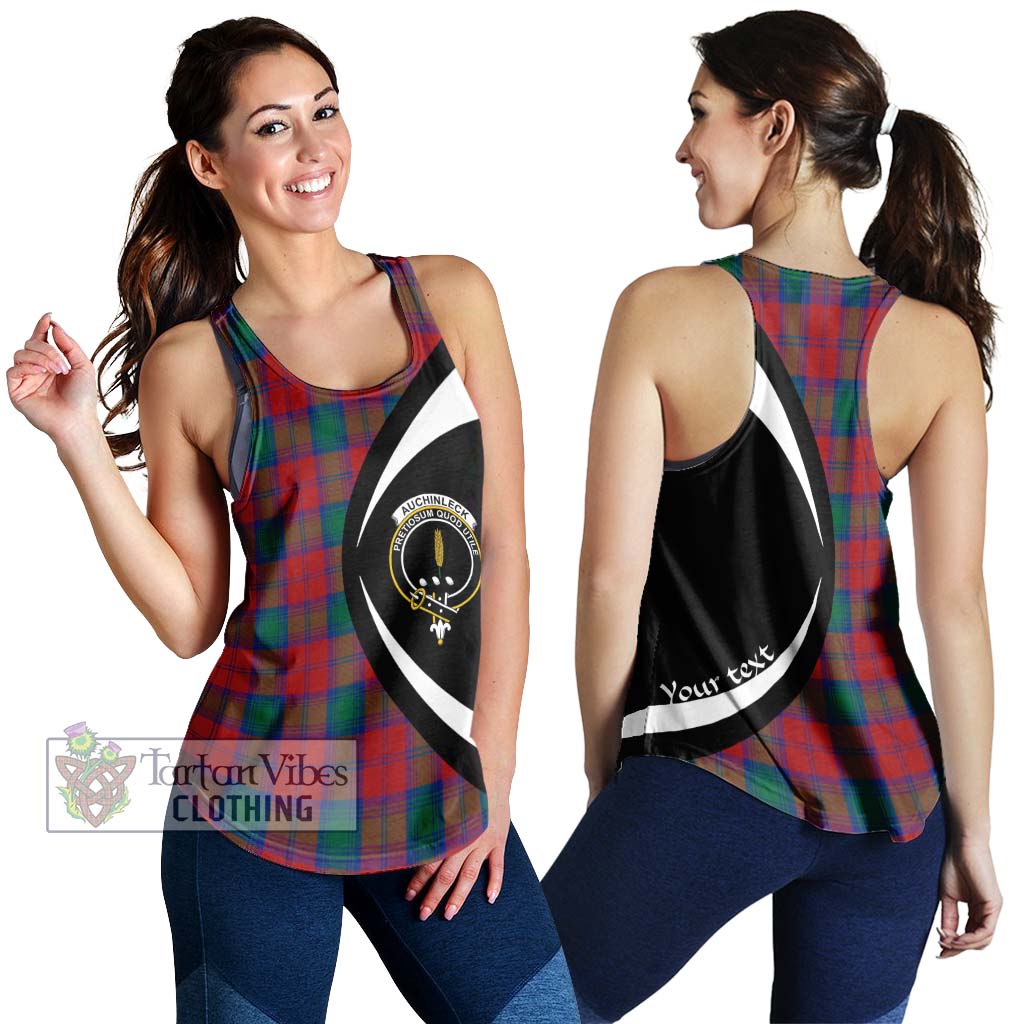 Tartan Vibes Clothing Auchinleck Tartan Women's Racerback Tanks with Family Crest Circle Style